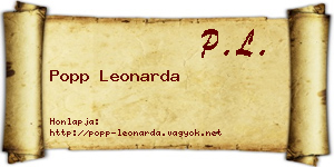 Popp Leonarda névjegykártya